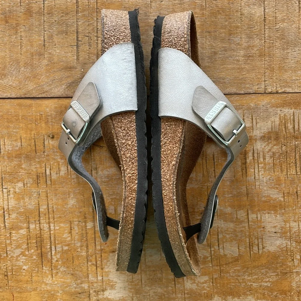 Birkenstock Kids Metallic Light Blue Thong Sandals